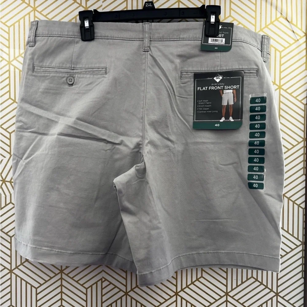 NWT Men’s Member’s Mark Everyday Stretch Flat Front Shorts 9” Inseam
